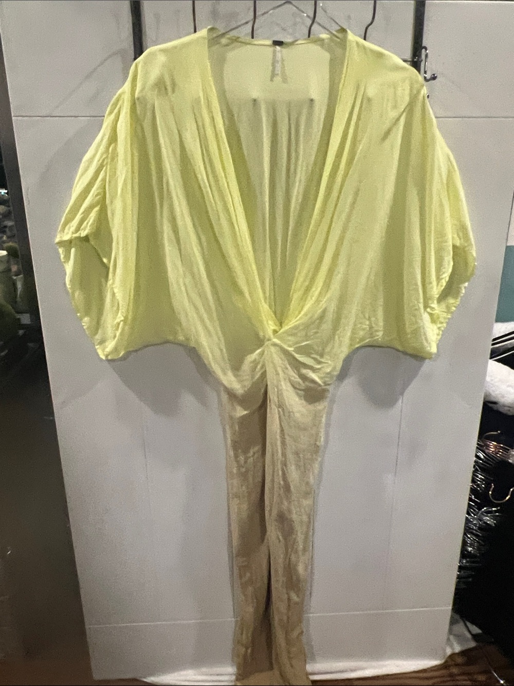 Young Fabulous & Broke Lemon Yellow and Beige Two-Tone Jumpsuit